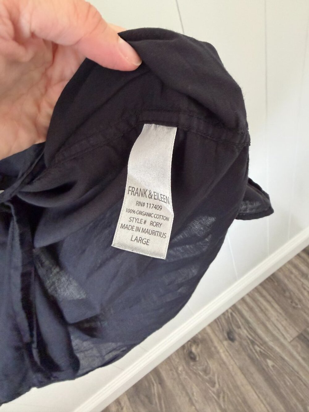 Frank & Eileen, Rory Organic Voile Black L - Picture 6 of 6